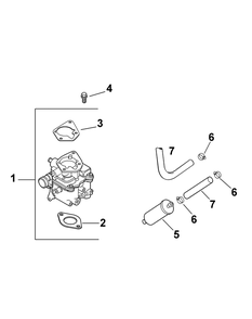 Kohler Fuel System Diagram and Parts List for 467 4X4-1B027G-1B028G-37ACD710-After Cub Cadet Lawn Tractor Accessories